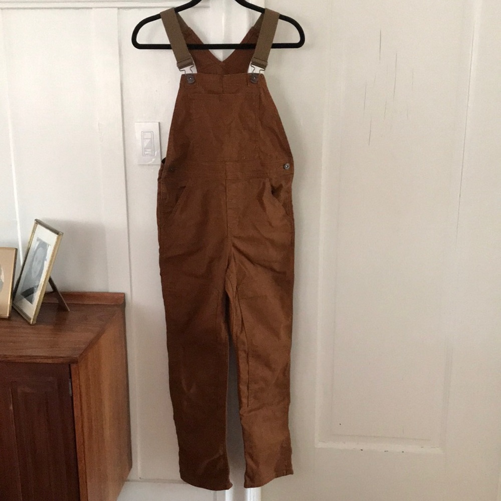 REI Co-op Trailsmith canvas cotton overalls kids girls size Large 14-16